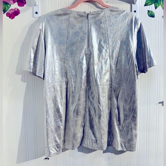 Donna Karan Silver Graphic Boxy T-Shirt Sz M‎ - Picture 5 of 5